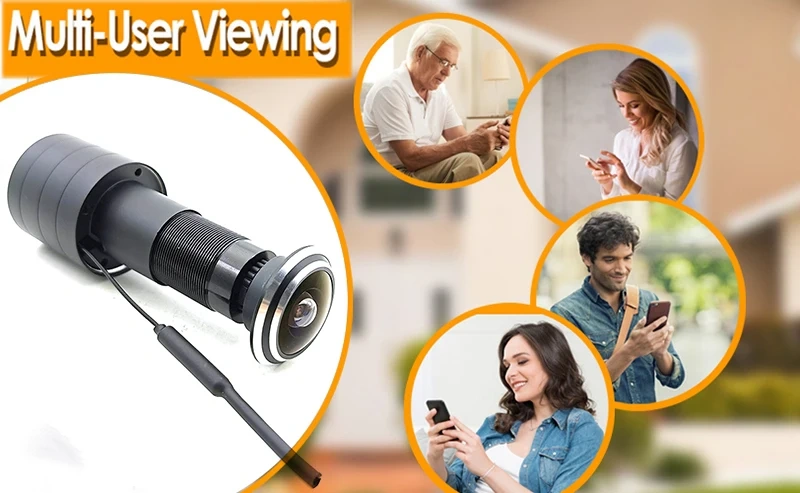 V380 PRO WIFI 1080P HD Door Eye Hole Peephole Camera Household Anti-theft Monitoring Alarm Concealed Wireless Security Camera
