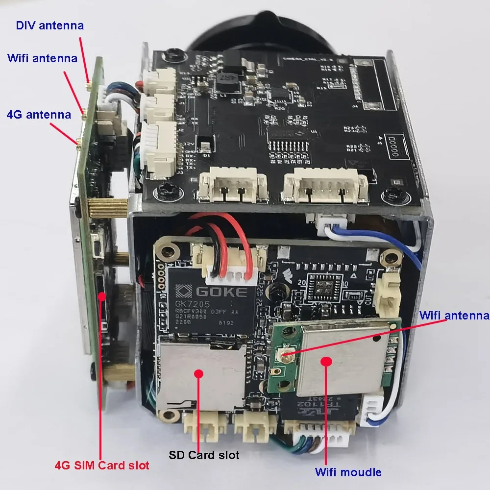 4G Lte Wireless Wifi AP 5MP 240X ZOOM humanoid IMX335 IP Camera Board Wireless AP DV Recorder Support  4G SIM Card