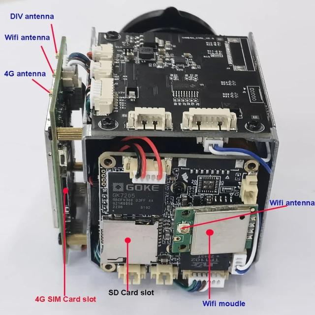 4G Lte Wireless Wifi AP 5MP 240X ZOOM humanoid IMX335 IP Camera Board Wireless AP DV Recorder Support  4G SIM Card