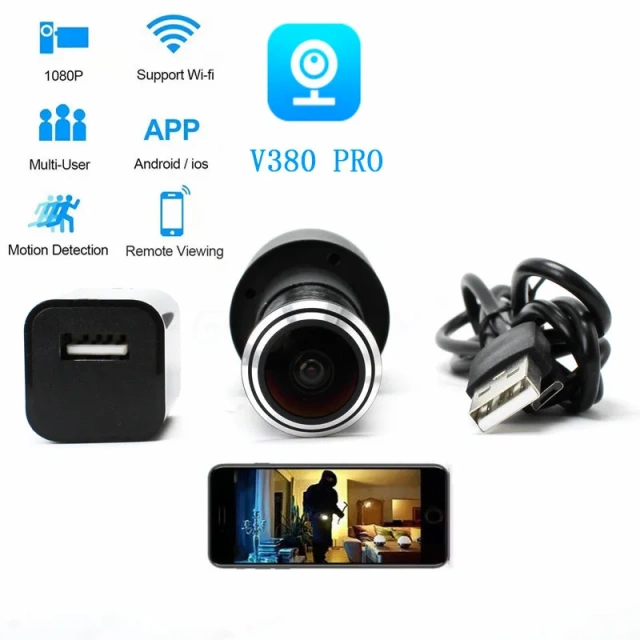 WIFI Door Eye Hole 1080P 2.1mm Wide Angle FishEye Network Peephole Wireless Door IP Camera P2P SD Card Slot Audio Cloud Storage