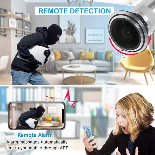 V380PRO Wide Angle 150degree 2.1mm Fisheye lens 1080P P2P Wireless Covert Video Audio Record Wifi Door Camera TF Card Recording