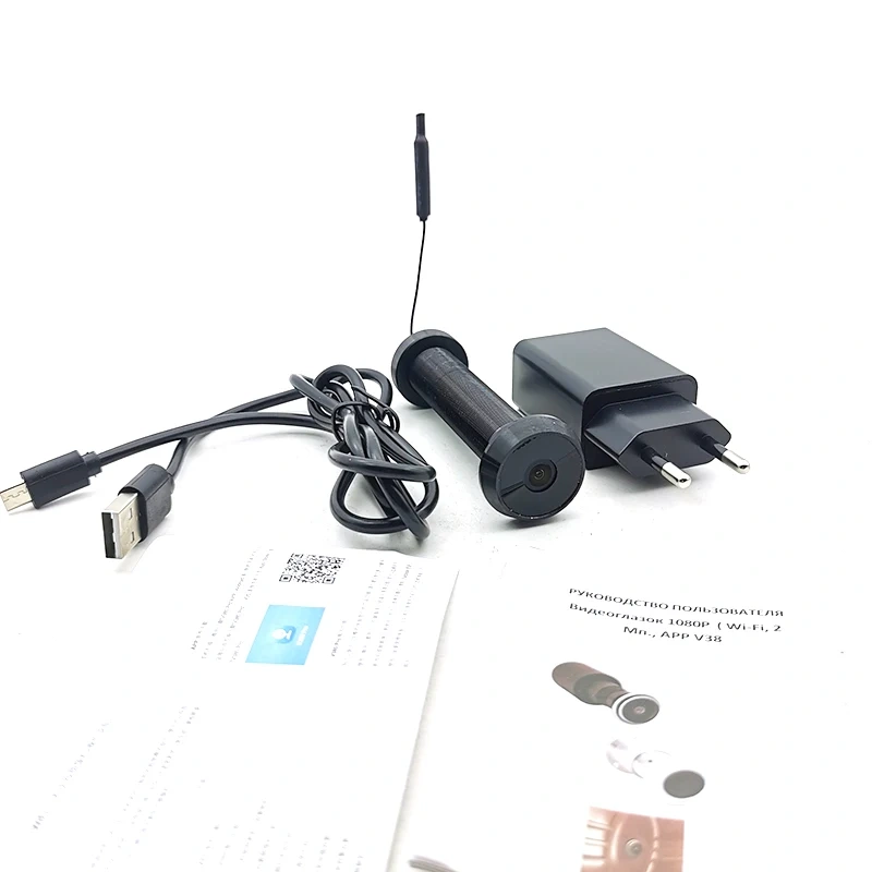 Black Sliver 1080P 2MP TF Card Build IR Audio Door Eye Hole Wide Angle IP Mini Peephole Wifi Wireless Door Camera P2P V380 Pro