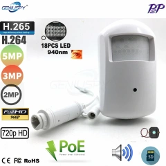 Mini Security Audio POE 940nm Invisible 960P 720P 1080P 4MP 5MP PIR IP Camera TF Card Slot 2MP Night Vision 18 LED IR-Cut IR