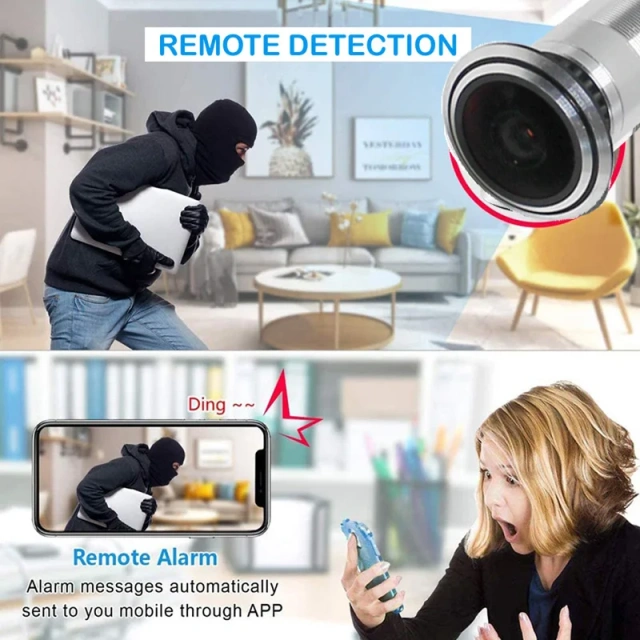 Tuya Door Eye Hole Security 1080P HD 2.1mm Lens Wide Angle FishEye CCTV Network Mini Peephole Door WifI Camera P2P SD Card Slot