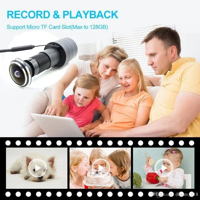 1.78mm Lens H.265 1080P HD Peephole Doorbell WIFI Camera Wireless Home Security Door Eye Camera V380 PRO Remote Control System