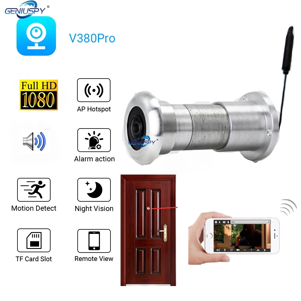 Door Eye Security 1080P HD 1.44mm Lens Wide Angle Fisheye Infrared Night Vision 940Nm Network Mini Peephole WifI Camera On vif