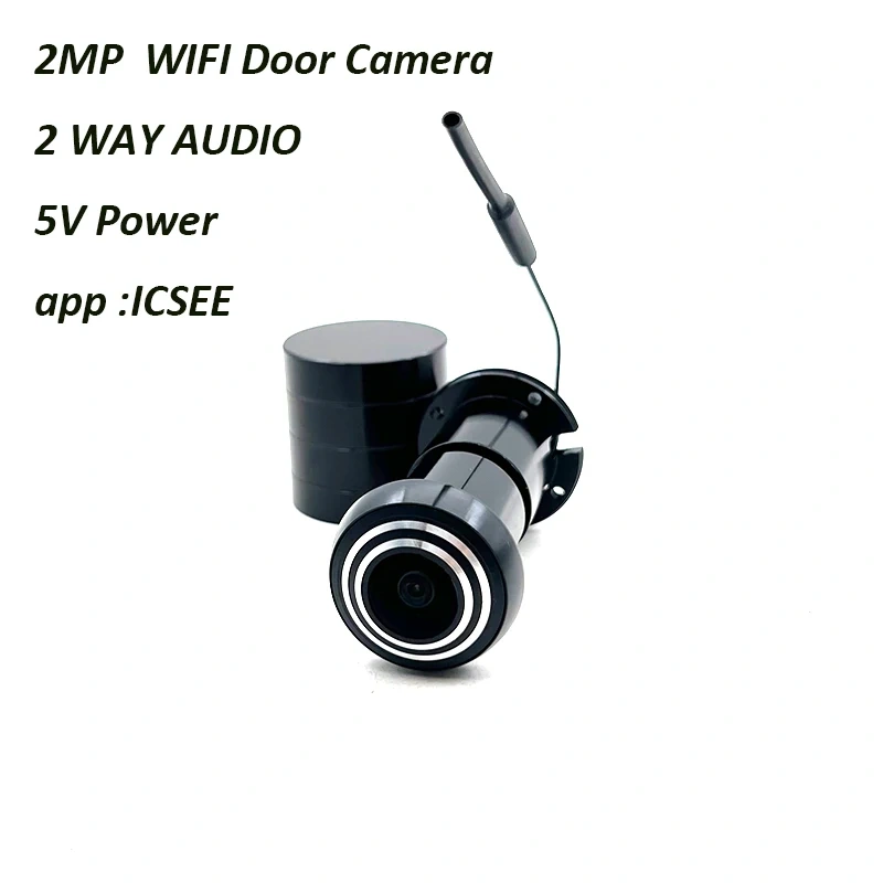 iCSEE Door Eye Hole Security 1080P 1.66mm Lens Wide Angle FishEye CCTV Network Mini Peephole Door Wifi Camera 5v RTSP Xmeye VMS