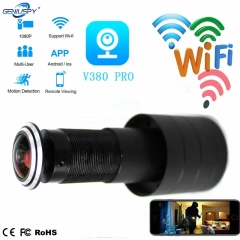 WIFI Door Eye Hole 1080P 2.1mm Wide Angle FishEye Network Peephole Wireless Door IP Camera P2P SD Card Slot Audio Cloud Storage