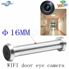 WiFi 16mm Diameter Door Camera Eye-hole V380 Mini Peephole Security Door Cat Eye Wide Angle IR Infrared Night Vision P2P ONVIF