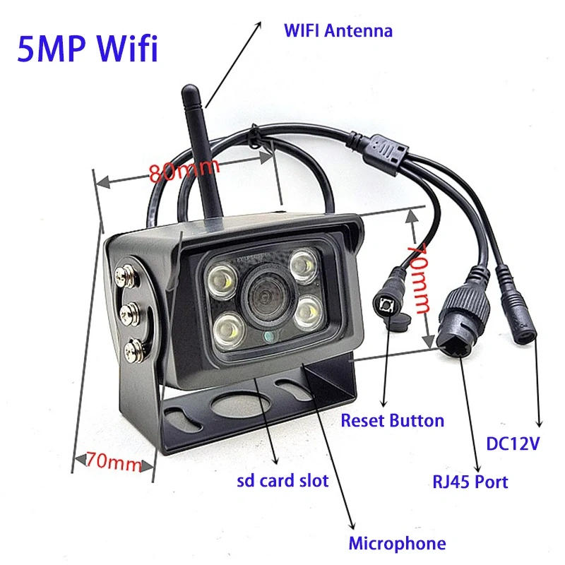 Camhi P2P Metal Shell 4K 8MP IMX415 5MP 2MP FHD 4G Wifi IP Camera Outdoor IP66 Car Fleet Bus Came Security CCTV Surveillance