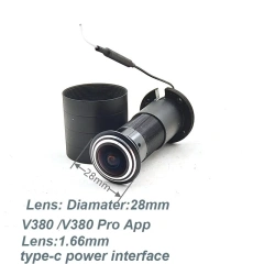 V380Pro WiFi Smart Door Hole Eye Security 1080P  FishEye CCTV IP Mini Peephole Wifi Camera TF Card 2 Way Audio TYPE-C 5V