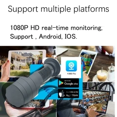 V380Pro 180 Degrees Surveillance Network Video 2 Way Audio P2P SD Card Slot 1080P Home Security Door Eye Peephole Wifi IP Camera