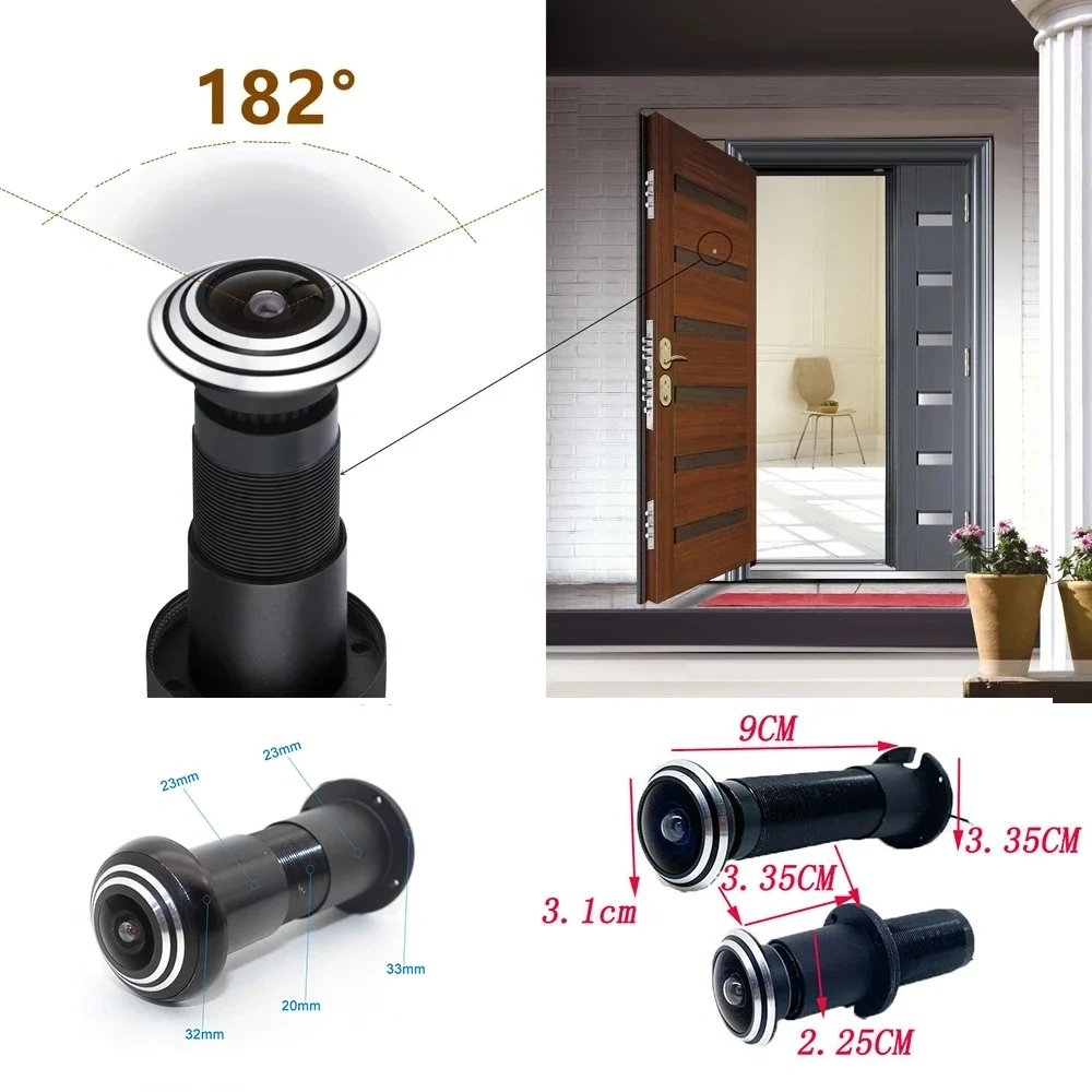 V380Pro 180 Degrees Surveillance Network Video 2 Way Audio P2P SD Card Slot 1080P Home Security Door Eye Peephole Wifi IP Camera