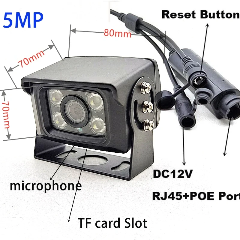Camhi Waterproof Outdoor Security 4K 8MP 1080P POE WIFI IP Camera SD Card Audio IR CUT ONVIF CCTV Surveillance For Car Fleet