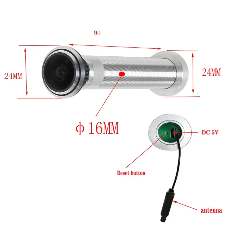 Tuya Door Eye Hole Security 1080P HD 2.1mm Lens Wide Angle FishEye CCTV Network Mini Peephole Door WifI Camera P2P SD Card Slot