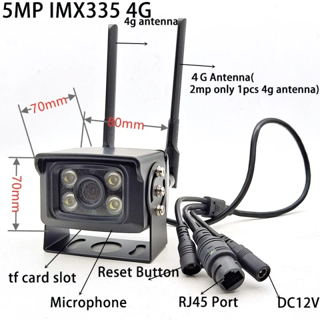 Camhi P2P Metal Shell 4K 8MP IMX415 5MP 2MP FHD 4G Wifi IP Camera Outdoor IP66 Car Fleet Bus Came Security CCTV Surveillance