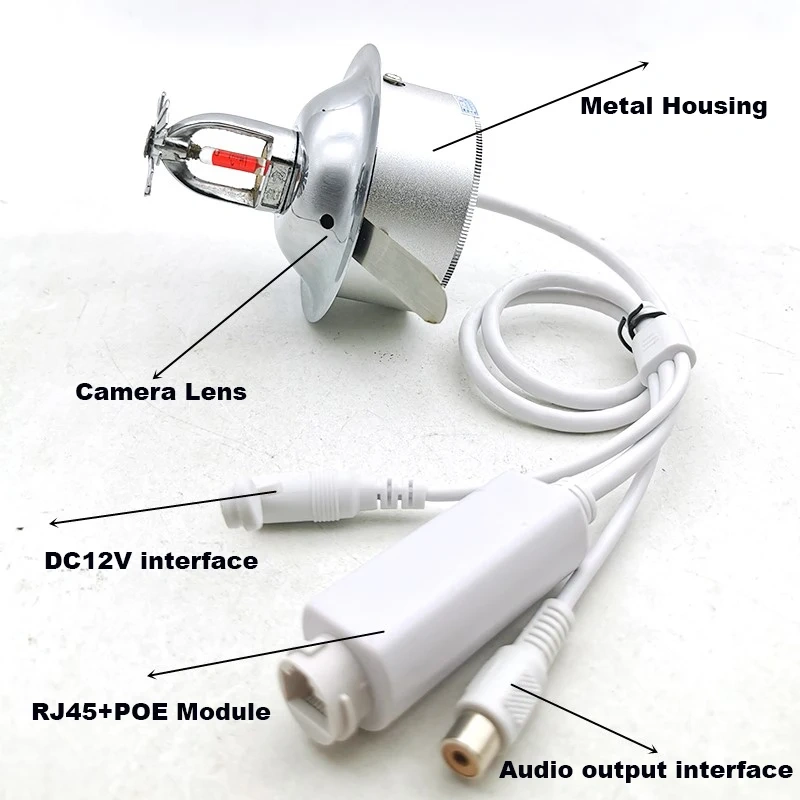 CCTV Security Ceiling 2MP IMX307 4MP 5MP IMX3 8MP 4K Audio Covert  Fire Sprinkler POE Mini ip camera H264 H265 P2P Xmeye ICSEE