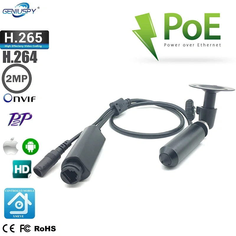 2.5MM 2.1MM Wide Angle View Pin Hole Lens HD Mini 2MP On Vif P2P POE Mini IP CCTV Camera Wired ATM Network Surveillance Camera