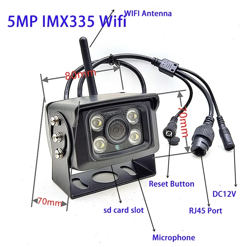 Camhi P2P Metal Shell 4K 8MP IMX415 5MP 2MP FHD 4G Wifi IP Camera Outdoor IP66 Car Fleet Bus Came Security CCTV Surveillance