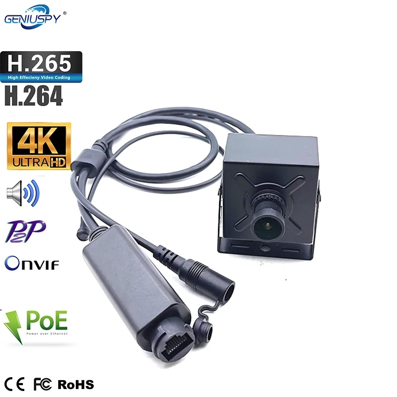 GeniusM12 Board Lens Indoor H.265 CCTV Video Audio Surveillance Kamera IMX415 Industrial Equipment POE Mini Box 8MP 4K IP Camera