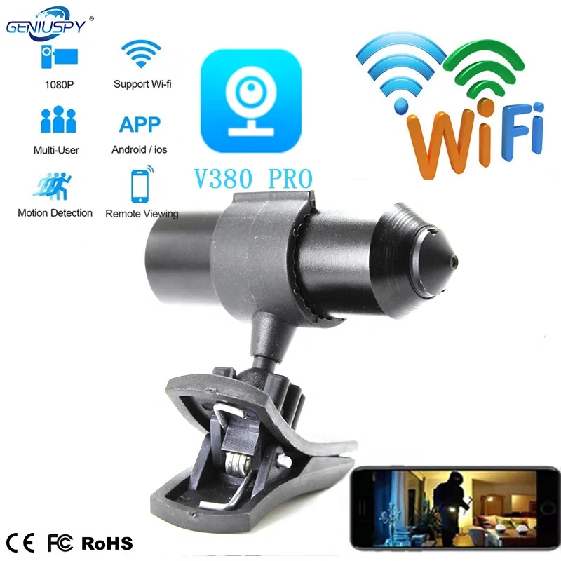 5V Power CCTV Security 1080P HD Video Pin hole Wifi Bullet Camera IP Surveillance Network Audio Support P2P SD Card Slot DVR