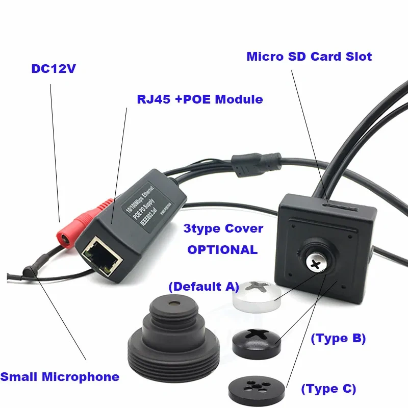 Geniuspy 1080P 4MP 5MP SD Card Slot Covert Hidden POE Mini IP Camera Video Audio Security CCTV Indoor Conceal Cam Camhi Camhipro