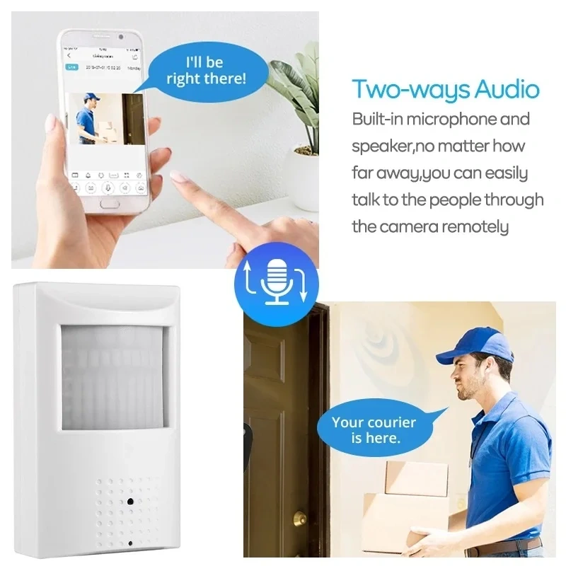 Camhipro 2MP 5MP Two Way Audio PIR POE Mini IR IP Camera CCTV Surveillance Invisible 940nm IR Led Video Security TF Card Slot