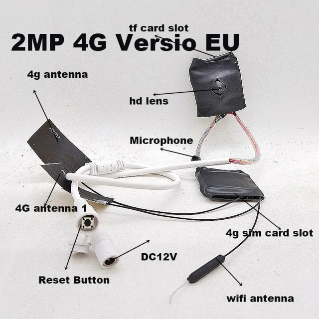 DC12V Camhi p2p 5MP imx335 2mp Starlight 4G SIM CARD Wifi Mini Wireless Camera 4G With Audio TF Card Slot Battery Optional