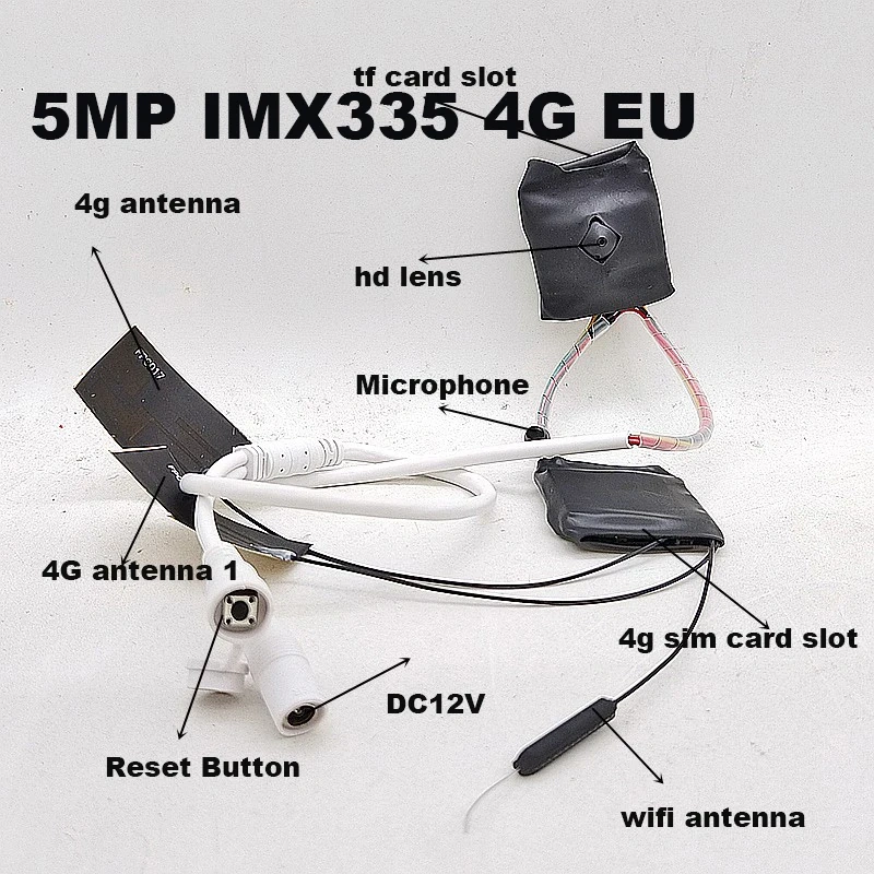 DC12V Camhi p2p 5MP imx335 2mp Starlight 4G SIM CARD Wifi Mini Wireless Camera 4G With Audio TF Card Slot Battery Optional