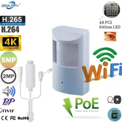 P0E WIFI SD Card Slot 5MP 1080P 8MP  IMX415 PIR Style Indoor On vif Mini Wireless IP Camera Invisible 940nm IR  Audio Camhi