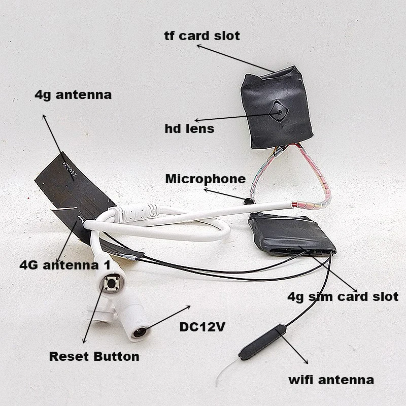 DC12V Camhi p2p 5MP imx335 2mp Starlight 4G SIM CARD Wifi Mini Wireless Camera 4G With Audio TF Card Slot Battery Optional