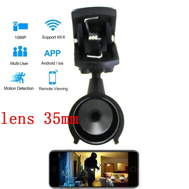Micro WIFI Bullet Cam 1080p HD Video Audio H.264 P2P V380 APP 35MM Lens CCTV Security Camera TF Card Slot 5V Power Supply
