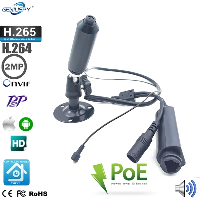 P6slite Xmeye POE Mini Bullet 1080P 5MP Security IP Camera On vif P2P CCTV Video Audio Surveillance IPCam Network Small