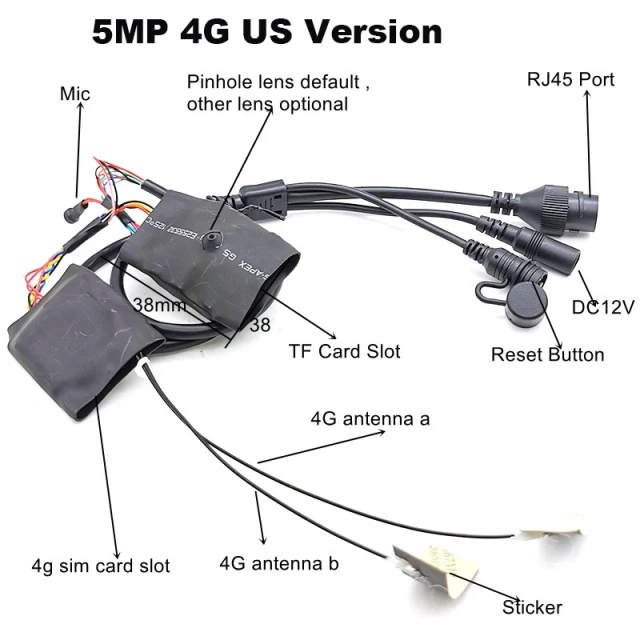 Mini 4G Wifi Pin hole Camera CCTV P2P Audio 3G 4G SIM Camera Module Chip Board 4G Wireless IP Camera P2P For Indoor Camhipro