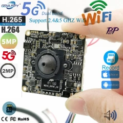 5G&2.4G Dual Wifi Surveillance RTSP 1080P 2MP 5MP IMX335 Hd P2P Mini Size 38*38mm Diy Covert Audio Pinhole Wireless IP Camera Board Wifi SD Card Slot