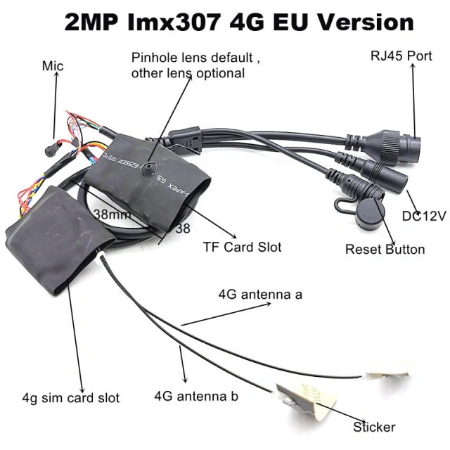 Mini 4G Wifi Pin hole Camera CCTV P2P Audio 3G 4G SIM Camera Module Chip Board 4G Wireless IP Camera P2P For Indoor Camhipro