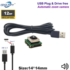 14x14mm 12MP 15fps Auto Focus Mini USB Camera UVC Android Mobile Phone External Cam OTG Video Taking Picture USB WebCam Audio