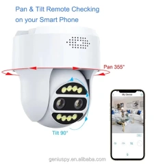 Humanoid Tracking Dual Lens Dome Wifi Outdoor Security 2MP 4MP Wireless or 4G sim card Ip Network Ptz Camera
