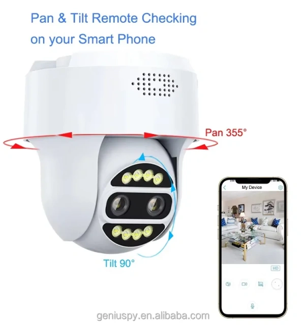 Humanoid Tracking Dual Lens Dome Wifi Outdoor Security 2MP 4MP Wireless or 4G sim card Ip Network Ptz Camera