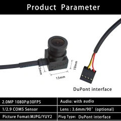 1080p Wide-angle 120 ° DuPont Camera With Audio