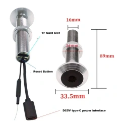 16mm  Diameter 150 Degree Wireless Peephole Viewer Door Eye Video Door Eye Smart IR Indoor Camera 3MP Wifi IP Camera V380pro