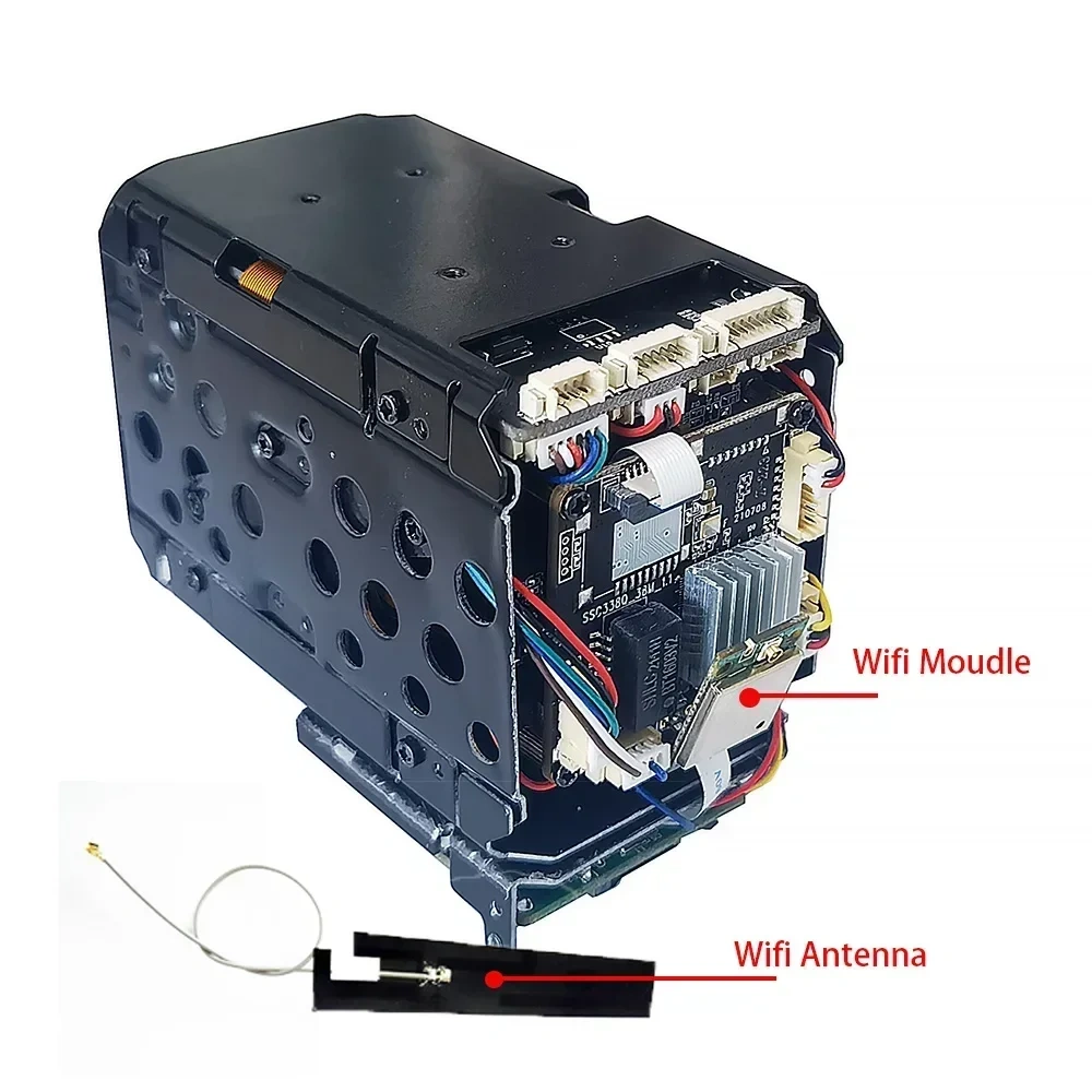 Camhi 4K 8MP IMX415 Dual WIFI 2.4G 5G 360X Optical Zoom IP Camera Board Auto IRIS P2P ON VIF SD Card Slot For Dome PTZ Housing