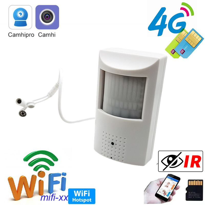 Camhi App 940NM IR Night Vision Hidden Secret Pinhole 4G Lte Pir IP Camera Camouflage HD 1080P 5MP IP Network Camera TF Slot Slot Audio