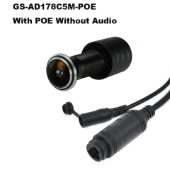 5MP HD Door Eye Hole H.265 1.66mm 1.78mm Wide Angle 180Degree CCTV Network Mini Peephole POE Door IP Camera P2P Audio Microphone