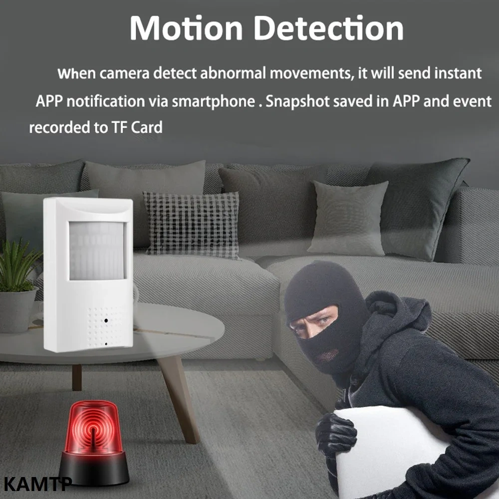 Camhi Mini WiFi Camera Invisible Audio 2MP/5MP Indoor Security Monitor PIR Style Hidden 940 Night Vision H265 Video Surveillance