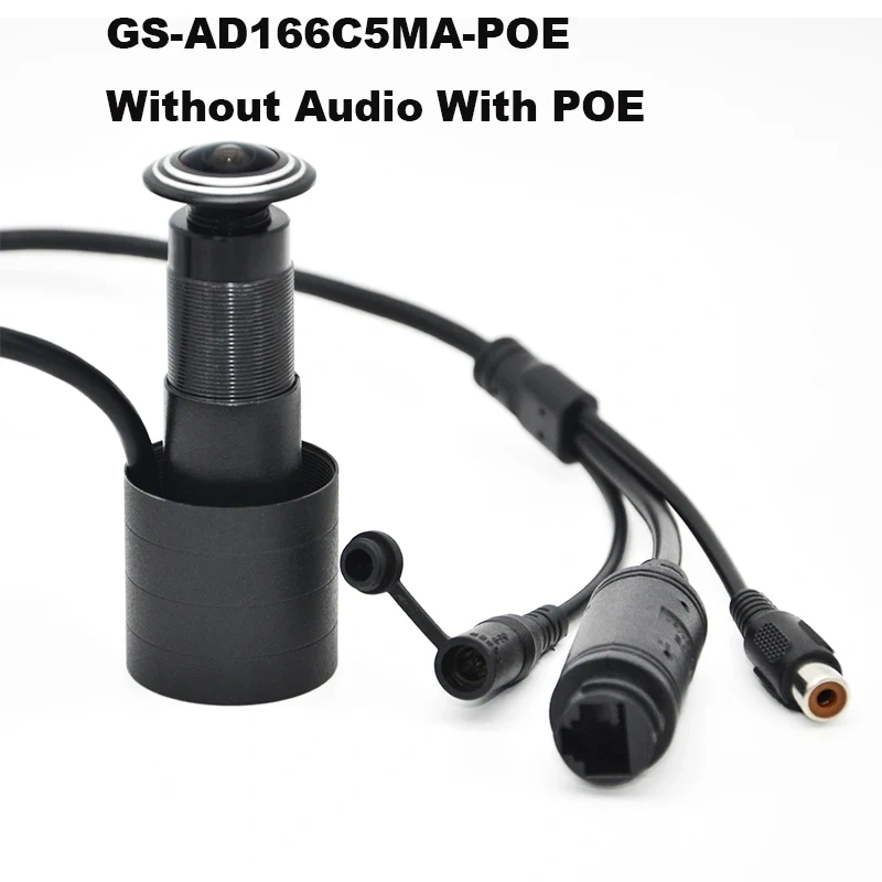 5MP HD Door Eye Hole H.265 1.66mm 1.78mm Wide Angle 180Degree CCTV Network Mini Peephole POE Door IP Camera P2P Audio Microphone