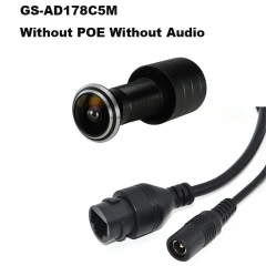 5MP HD Door Eye Hole H.265 1.66mm 1.78mm Wide Angle 180Degree CCTV Network Mini Peephole POE Door IP Camera P2P Audio Microphone