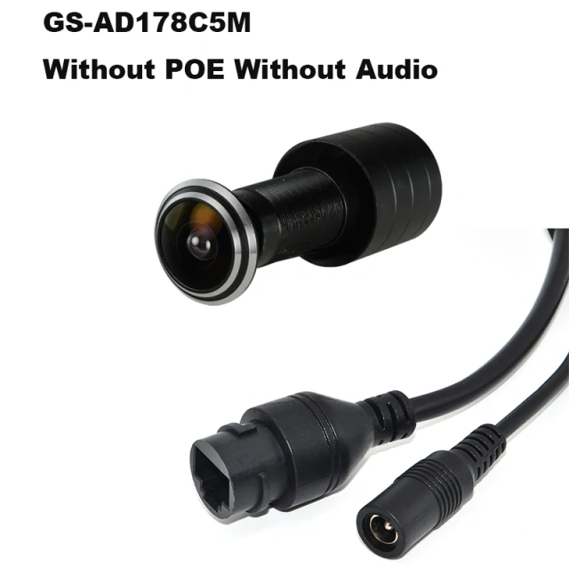 5MP HD Door Eye Hole H.265 1.66mm 1.78mm Wide Angle 180Degree CCTV Network Mini Peephole POE Door IP Camera P2P Audio Microphone