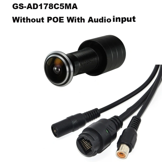 5MP HD Door Eye Hole H.265 1.66mm 1.78mm Wide Angle 180Degree CCTV Network Mini Peephole POE Door IP Camera P2P Audio Microphone