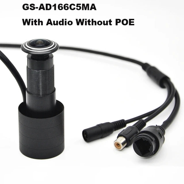 5MP HD Door Eye Hole H.265 1.66mm 1.78mm Wide Angle 180Degree CCTV Network Mini Peephole POE Door IP Camera P2P Audio Microphone